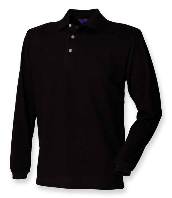 Henbury Long Sleeve Cotton Piqu? Polo Shirt