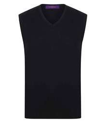 Henbury Lightweight Sleeveless Cotton Acrylic V Neck Sweater