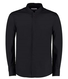 Kustom Kit Long Sleeve Tailored Mandarin Collar Shirt