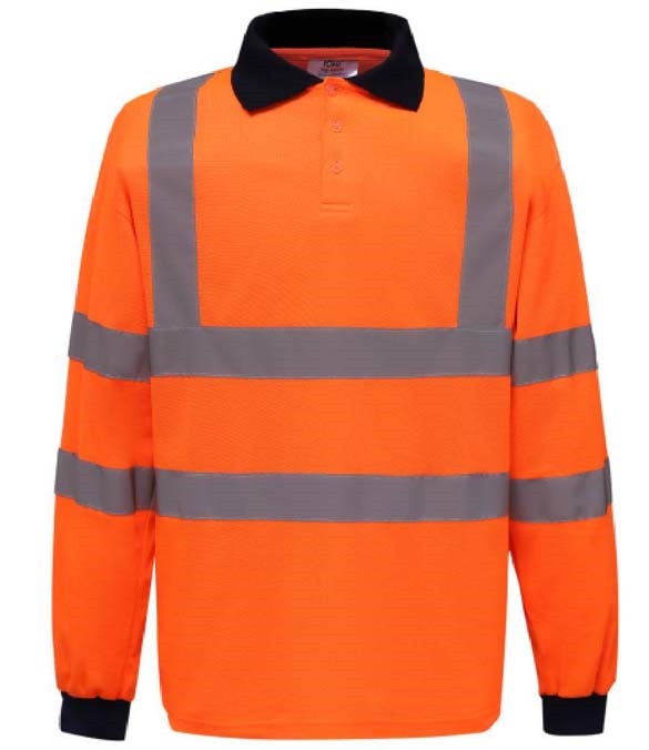 Yoko Hi-Vis Long Sleeve Polo Shirt